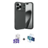 MARSİLYAN™- iPhone 17 Pro Max Kılıf Eksen Form Prime - Siyah 3D Antistatik Seramik Nano Ekran Koruyucu + Bilvis Titan Kamera Lens - GS