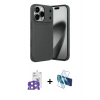 MARSİLYAN™- iPhone 17 Pro Max Kılıf Eksen Form Prime - Siyah 3D Antistatik Seramik Nano Ekran Koruyucu + Bilvis Titan Kamera Lens - TU