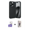 MARSİLYAN™- iPhone 17 Pro Max Kılıf Eksen Form Prime - Siyah Bilvis 3D Cam Ekran Koruyucu + Bilvis Titan Kamera Lens - GS