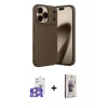 MARSİLYAN™- iPhone 17 Pro Max Kılıf Eksen Form Prime - Siyah Bilvis 3D Cam Ekran Koruyucu + Bilvis Titan Kamera Lens - GS