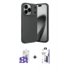 MARSİLYAN™- iPhone 17 Pro Max Kılıf Eksen Form Prime - Siyah Bilvis 3X AR Hayalet Cam Ekran Koruyucu + Bilvis Titan Kamera Lens - GS