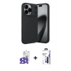 MARSİLYAN™- iPhone 17 Pro Max Kılıf Eksen Form Prime - Siyah Bilvis 3X AR Hayalet Cam Ekran Koruyucu + Bilvis Titan Kamera Lens - LT