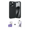MARSİLYAN™- iPhone 17 Pro Max Kılıf Eksen Form Prime - Siyah Bilvis 3X AR Hayalet Cam Ekran Koruyucu + Bilvis Titan Kamera Lens - GS