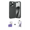MARSİLYAN™- iPhone 17 Pro Max Kılıf Eksen Form Prime - Siyah Bilvis 3X AR Hayalet Cam Ekran Koruyucu + Bilvis Titan Kamera Lens - LT