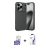 MARSİLYAN™- iPhone 17 Pro Max Kılıf Eksen Form Prime - Siyah Bilvis 3X AR HD Cam Ekran Koruyucu + Bilvis Titan Kamera Lens - NLGY