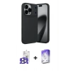 MARSİLYAN™- iPhone 17 Pro Max Kılıf Eksen Form Prime - Siyah Bilvis 5in1 3D Magic Cam Ekran Koruyucu + Natural Grey Bilvis Titan Kamera Lens