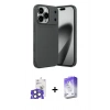 MARSİLYAN™- iPhone 17 Pro Max Kılıf Eksen Form Prime - Siyah Bilvis 5in1 3D Magic Cam Ekran Koruyucu + Natural Grey Bilvis Titan Kamera Lens