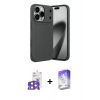 MARSİLYAN™- iPhone 17 Pro Max Kılıf Eksen Form Prime - Siyah Bilvis 5in1 3D Magic Cam Ekran Koruyucu + Bilvis Titan Kamera Lens - TU