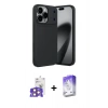 MARSİLYAN™- iPhone 17 Pro Max Kılıf Eksen Form Prime - Siyah Bilvis 5in1 3D Magic Cam Ekran Koruyucu + Bilvis Titan Kamera Lens - TU