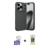 MARSİLYAN™- iPhone 17 Pro Max Kılıf Eksen Form Prime - Siyah Joko Magic 5D Hayalet Cam + Bilvis Titan Kamera Lens - NLGY