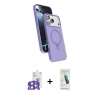 MARSİLYAN™- iPhone 17 Pro Max Kılıf İz Işık Koleksiyonu - Şeffaf Pasifik Cam Ekran Koruyucu + Bilvis Titan Kamera Lens - TU