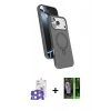MARSİLYAN™- iPhone 17 Pro Max Kılıf İz Işık Koleksiyonu - Siyah 360 Mat Full Body Arka Koruyucu + Bilvis Titan Kamera Lens - GS