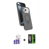 MARSİLYAN™- iPhone 17 Pro Max Kılıf İz Işık Koleksiyonu - Siyah 360 Mat Full Body Arka Koruyucu + Bilvis Titan Kamera Lens - NLGY