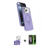 MARSİLYAN™- iPhone 17 Pro Max Kılıf İz Işık Koleksiyonu - Siyah 360 Mat Full Body Arka Koruyucu + Bilvis Titan Kamera Lens - NLGY