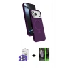 MARSİLYAN™- iPhone 17 Pro Max Kılıf İz Işık Koleksiyonu - Siyah 360 Mat Full Body Arka Koruyucu + Bilvis Titan Kamera Lens - NLGY