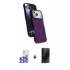 MARSİLYAN™- iPhone 17 Pro Max Kılıf İz Işık Koleksiyonu - Siyah 3D Antistatik Hayalet Cam Ekran Koruyucu + Bilvis Titan Kamera Lens - GS
