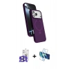 MARSİLYAN™- iPhone 17 Pro Max Kılıf İz Işık Koleksiyonu - Siyah 3D Antistatik Seramik Nano Ekran Koruyucu + Bilvis Titan Kamera Lens - LT