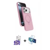 MARSİLYAN™- iPhone 17 Pro Max Kılıf İz Işık Koleksiyonu - Siyah 3D Antistatik Seramik Nano Ekran Koruyucu + Turuncu Bilvis Titan Kamera Lens