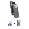 MARSİLYAN™- iPhone 17 Pro Max Kılıf İz Işık Koleksiyonu - Siyah Bilvis 3D Cam Ekran Koruyucu + Bilvis Titan Kamera Lens - NLGY