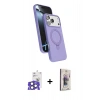 MARSİLYAN™- iPhone 17 Pro Max Kılıf İz Işık Koleksiyonu - Siyah Bilvis 3D Cam Ekran Koruyucu + Bilvis Titan Kamera Lens - NLGY