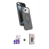 MARSİLYAN™- iPhone 17 Pro Max Kılıf İz Işık Koleksiyonu - Siyah Bilvis 3D Cam Ekran Koruyucu + Turuncu Bilvis Titan Kamera Lens