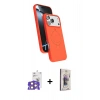 MARSİLYAN™- iPhone 17 Pro Max Kılıf İz Işık Koleksiyonu - Siyah Bilvis 3D Cam Ekran Koruyucu + Turuncu Bilvis Titan Kamera Lens