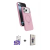 MARSİLYAN™- iPhone 17 Pro Max Kılıf İz Işık Koleksiyonu - Siyah Bilvis 3D Cam Ekran Koruyucu + Turuncu Bilvis Titan Kamera Lens