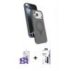 MARSİLYAN™- iPhone 17 Pro Max Kılıf İz Işık Koleksiyonu - Siyah Bilvis 3X AR Hayalet Cam Ekran Koruyucu + Bilvis Titan Kamera Lens - GS
