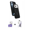 MARSİLYAN™- iPhone 17 Pro Max Kılıf İz Işık Koleksiyonu - Siyah Bilvis 3X AR Hayalet Cam Ekran Koruyucu + Bilvis Titan Kamera Lens - GS