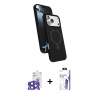 MARSİLYAN™- iPhone 17 Pro Max Kılıf İz Işık Koleksiyonu - Siyah Bilvis 3X AR HD Cam Ekran Koruyucu + Bilvis Titan Kamera Lens - LT