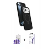 MARSİLYAN™- iPhone 17 Pro Max Kılıf İz Işık Koleksiyonu - Siyah Bilvis 3X AR HD Cam Ekran Koruyucu + Bilvis Titan Kamera Lens - TU