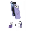 MARSİLYAN™- iPhone 17 Pro Max Kılıf İz Işık Koleksiyonu - Siyah Bilvis 3X AR HD Cam Ekran Koruyucu + Bilvis Titan Kamera Lens - TU