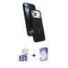 MARSİLYAN™- iPhone 17 Pro Max Kılıf İz Işık Koleksiyonu - Siyah Bilvis 5in1 3D Magic Cam Ekran Koruyucu + Bilvis Titan Kamera Lens - NLGY