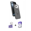 MARSİLYAN™- iPhone 17 Pro Max Kılıf İz Işık Koleksiyonu - Siyah Bilvis 5in1 3D Magic Cam Ekran Koruyucu + Bilvis Titan Kamera Lens - NLGY
