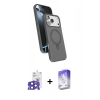 MARSİLYAN™- iPhone 17 Pro Max Kılıf İz Işık Koleksiyonu - Siyah Bilvis 5in1 3D Magic Cam Ekran Koruyucu + Bilvis Titan Kamera Lens - LT