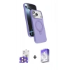 MARSİLYAN™- iPhone 17 Pro Max Kılıf İz Işık Koleksiyonu - Siyah Bilvis 5in1 3D Magic Cam Ekran Koruyucu + Bilvis Titan Kamera Lens - TU