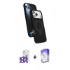 MARSİLYAN™- iPhone 17 Pro Max Kılıf İz Işık Koleksiyonu - Siyah Bilvis 5in1 3D Magic Cam Ekran Koruyucu + Bilvis Titan Kamera Lens - TU