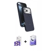 MARSİLYAN™- iPhone 17 Pro Max Kılıf İz Işık Koleksiyonu - Siyah Bilvis 5in1 5D Magic Hayalet Cam Ekran Koruyucu + Bilvis Titan Kamera Lens - TU