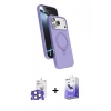 MARSİLYAN™- iPhone 17 Pro Max Kılıf İz Işık Koleksiyonu - Siyah Bilvis 5in1 5D Magic Hayalet Cam Ekran Koruyucu + Bilvis Titan Kamera Lens - NLGY