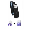 MARSİLYAN™- iPhone 17 Pro Max Kılıf İz Işık Koleksiyonu - Siyah Bilvis 5in1 5D Magic Hayalet Cam Ekran Koruyucu + Bilvis Titan Kamera Lens - NLGY