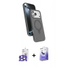 MARSİLYAN™- iPhone 17 Pro Max Kılıf İz Işık Koleksiyonu - Siyah Bilvis 5in1 5D Magic Hayalet Cam Ekran Koruyucu + Natural Grey Bilvis Titan Kamera Lens