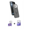 MARSİLYAN™- iPhone 17 Pro Max Kılıf İz Işık Koleksiyonu - Siyah Bilvis 5in1 5D Magic Hayalet Cam Ekran Koruyucu + Bilvis Titan Kamera Lens - TU