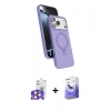 MARSİLYAN™- iPhone 17 Pro Max Kılıf İz Işık Koleksiyonu - Siyah Bilvis 5in1 5D Magic Hayalet Cam Ekran Koruyucu + Bilvis Titan Kamera Lens - TU