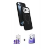 MARSİLYAN™- iPhone 17 Pro Max Kılıf İz Işık Koleksiyonu - Siyah Bilvis 5in1 5D Magic Hayalet Cam Ekran Koruyucu + Bilvis Titan Kamera Lens - TU