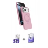 MARSİLYAN™- iPhone 17 Pro Max Kılıf İz Işık Koleksiyonu - Siyah Bilvis 5in1 5D Magic Hayalet Cam Ekran Koruyucu + Natural Grey Bilvis Titan Kamera Lens