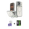 MARSİLYAN™- iPhone 17 Pro Max Kılıf İz Modern Prime - Şeffaf 360 Full Body Arka Koruyucu + Bilvis Titan Kamera Lens - NLGY