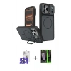 MARSİLYAN™- iPhone 17 Pro Max Kılıf İz Modern Prime - Şeffaf 360 Full Body Arka Koruyucu + Bilvis Titan Kamera Lens - LT
