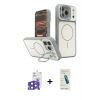 MARSİLYAN™- iPhone 17 Pro Max Kılıf İz Modern Prime - Şeffaf Pasifik Cam Ekran Koruyucu + Bilvis Titan Kamera Lens - LT