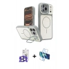 MARSİLYAN™- iPhone 17 Pro Max Kılıf İz Modern Prime - Siyah 3D Antistatik Cam Ekran Koruyucu + Bilvis Titan Kamera Lens - NLGY