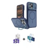 MARSİLYAN™- iPhone 17 Pro Max Kılıf İz Modern Prime - Siyah 3D Antistatik Cam Ekran Koruyucu + Bilvis Titan Kamera Lens - NLGY